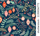 Christmas seamless pattern for greeting cards, wrapping papers. Hand drawn Vector illustration.