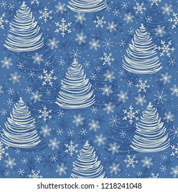 Christmas seamless pattern for greeting cards, wrapping papers. Hand drawn Vector illustration