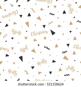 Christmas seamless pattern with and greetings