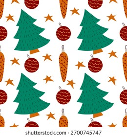 Christmas seamless pattern in hand draw style