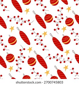 Natal padrão sem emenda no estilo de desenho de mão