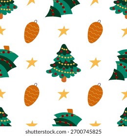 Christmas seamless pattern in hand draw style