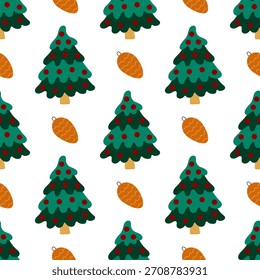 Natal padrão sem emenda no estilo de desenho de mão