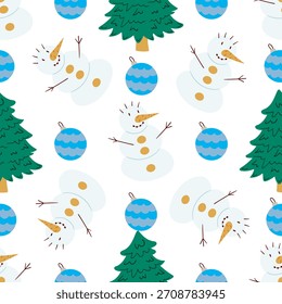 Natal padrão sem emenda no estilo de desenho de mão