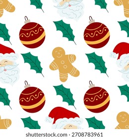 Christmas seamless pattern in hand draw style
