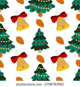 Christmas seamless pattern in hand draw style