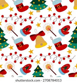 Navidades sin patrón en estilo de dibujo a mano
