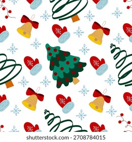 Natal padrão sem emenda no estilo de desenho de mão