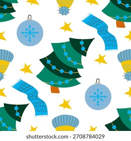 Navidades sin patrón en estilo de dibujo a mano