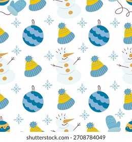 Christmas seamless pattern in hand draw style