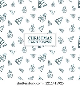 Christmas seamless pattern. Hand drawn pattern