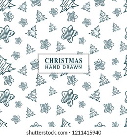 Christmas seamless pattern. Hand drawn pattern