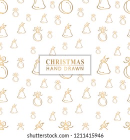 Christmas seamless pattern. Hand drawn pattern