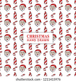 Christmas seamless pattern. Hand drawn pattern