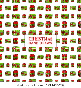 Christmas seamless pattern. Hand drawn pattern