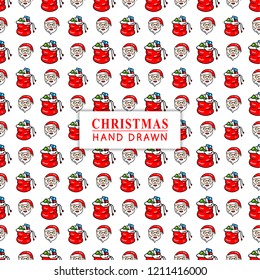 Christmas seamless pattern. Hand drawn pattern