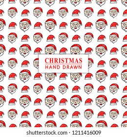 Christmas seamless pattern. Hand drawn pattern