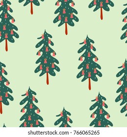 Christmas seamless pattern. Hand drawn vector.