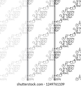 Christmas seamless pattern handwritten happy new year