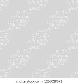 Christmas seamless pattern handwritten happy new year
