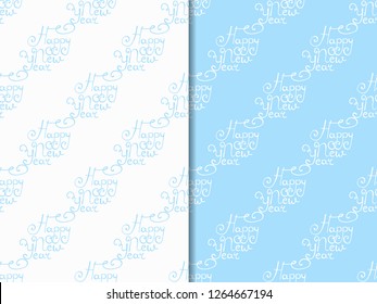 Christmas seamless pattern handwritten happy new year