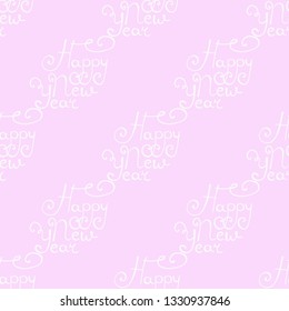 Christmas seamless pattern handwritten happy new year