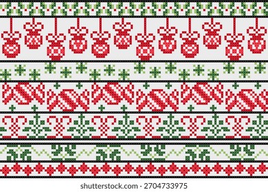 Patrón inconsútil de la Navidad, Elementos colgantes del ornamento