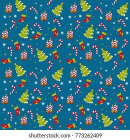 Christmas seamless pattern. Happy New Year! For wrapping paper, scarpbook, textile.