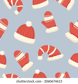 Weihnachtsmuster nahtlos mit Hut und Hut