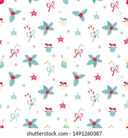 Christmas seamless pattern. Holiday background