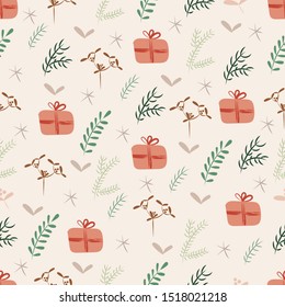 Christmas seamless pattern. Holiday background