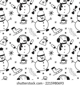 Christmas seamless pattern. Holiday wrapping paper background. 
