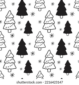 Christmas seamless pattern. Holiday wrapping paper background.