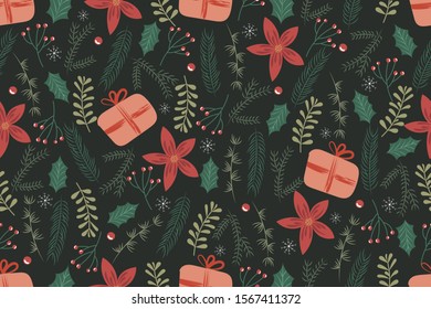 Christmas seamless pattern. Holidays background