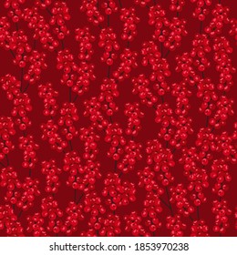 Patrón de Navidad sin fisuras con fondo de bayas huecas, patrón de invierno con holly, papel de envoltura, saludos de invierno, antecedentes de página web, tarjetas de felicitación de Navidad y Año Nuevo