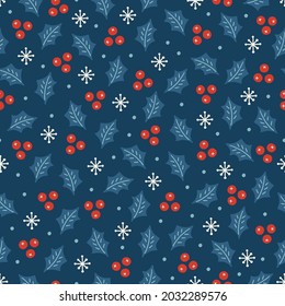 Christmas seamless pattern in white and red traditional colors. Simple  clean monoline illustrations. Wrapping paper design or fabric textile  holidays idea. Christmas tree and snow flakes decoration Stock Vector