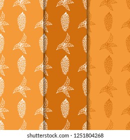 Christmas seamless pattern with holly and bumps
