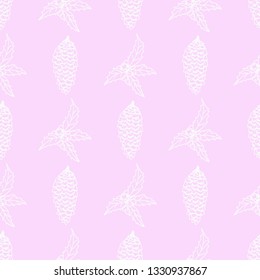 Christmas seamless pattern with holly and bumps