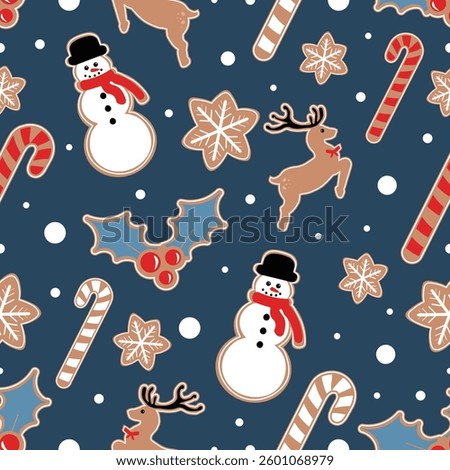 Christmas Seamless Pattern. Huge Christmas and New year Holiday Repeatable Pattern. Decorative Elements Texture for Wallpaper, Gift Wrapping paper, Card or Banner Template or Fabric Textile Prints.