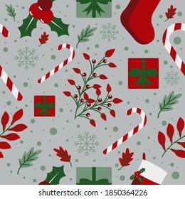 Weihnachtsnahtloses Muster von Symbolen