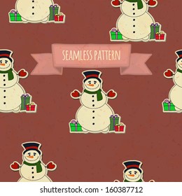 Christmas seamless pattern with invitations frame