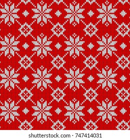 Christmas seamless pattern. Knit scandinavian design.