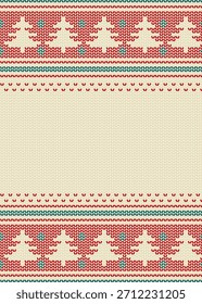 Navidades de fondo de estilo de suéter de punto de patrón sin costuras. Vector.