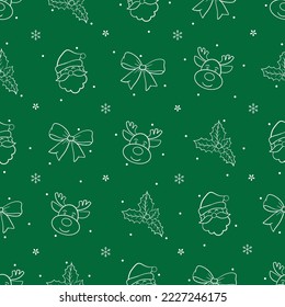 CHRISTMAS SEAMLESS PATTERN LINE ART ICON