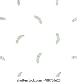 Christmas seamless pattern with little spruce twig. Beautiful vector background for decoration xmas designs. Cute minimalistic art elements on white backdrop.