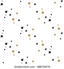 Christmas seamless pattern with magic stars. Beautiful vector background for decoration xmas designs. Cute minimalistic art elements on white backdrop.