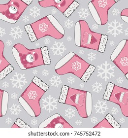 Christmas seamless pattern. Merry Christmas design. It can be used for wallpaper, web page and others. Vector illustration.