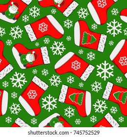 Christmas seamless pattern. Merry Christmas design. It can be used for wallpaper, web page and others. Vector illustration.