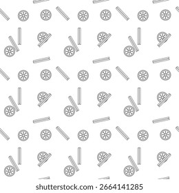 Christmas seamless pattern in minimalist outline style. Use for wrapping paper, festive stationery, holiday packaging, and winter decoration.