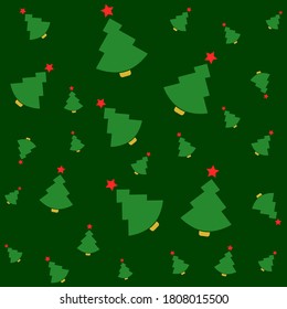 christmas seamless pattern with minimalistic cute hand drawn New Year elements in traditional festive red green gold colors. endless illustration for packaging wrapping paper cards gift boxes